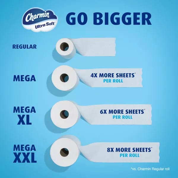 Charmin Ultra Soft Bathroom Tissue Ultra Soft, 30 Mega Rolls