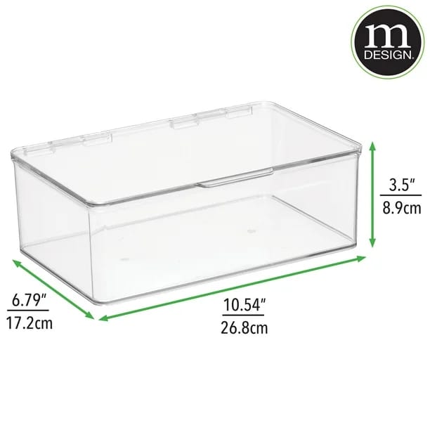 mDesign Plastic Stacking Storage Box, 8 Pack