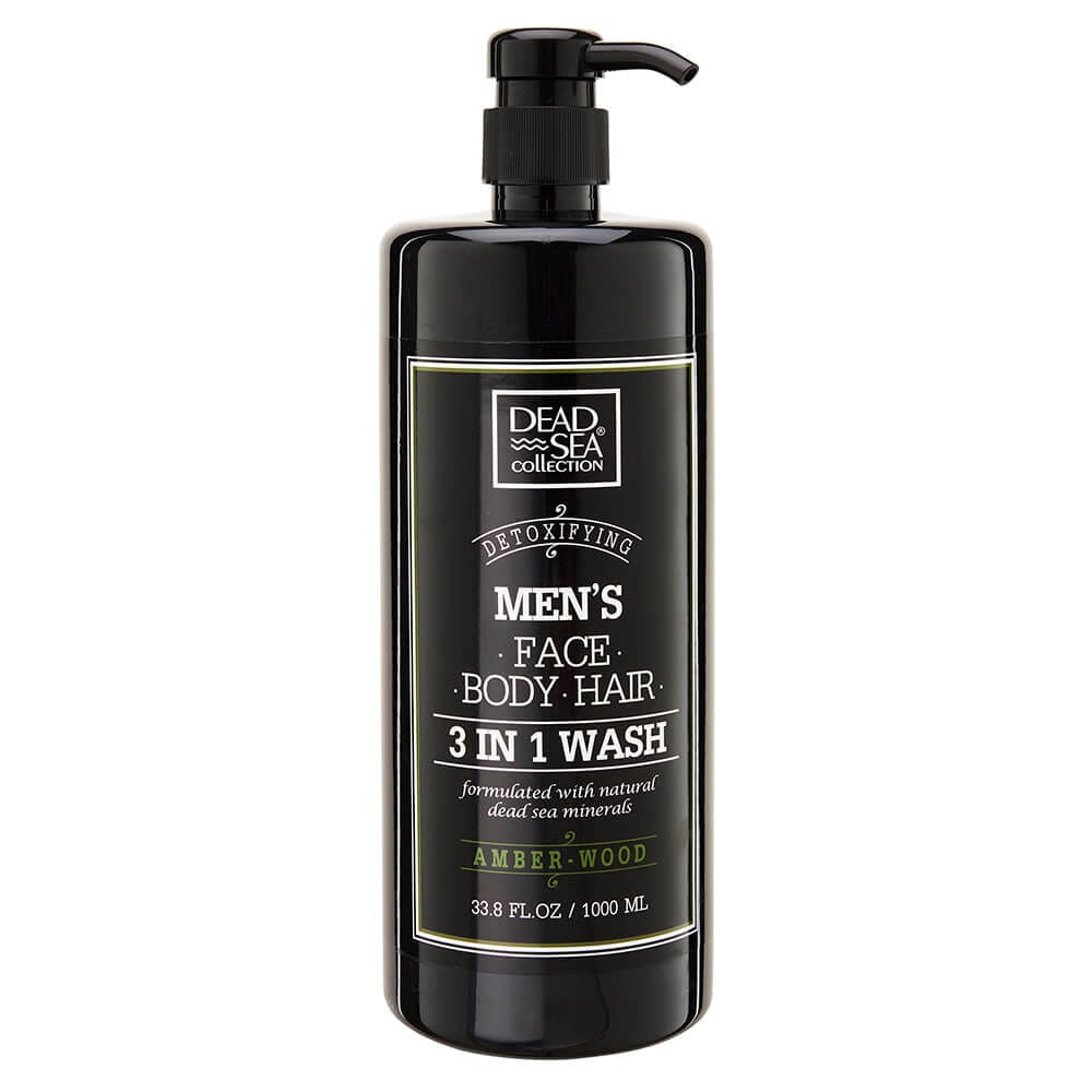 Dead Sea Men's Detoxifying Amber-Wood 3-In-1 Wash, 33.8 oz