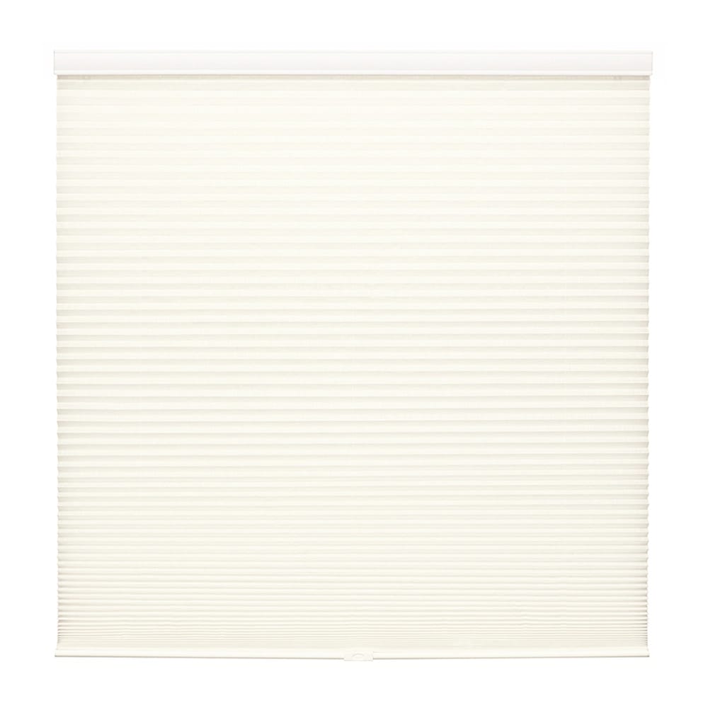 Cordless Semi-sheer Textured Cellular Shade, White, 39" x 64"