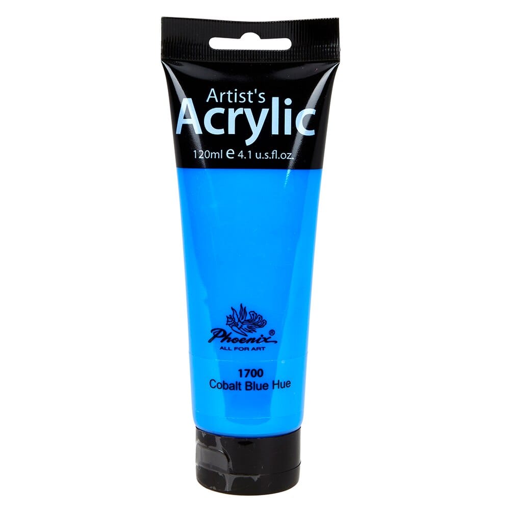 Phoenix Artist's Acrylic Paint, Cobalt Blue Hue, 120 ml