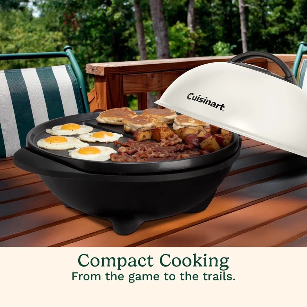 Cuisinart 2-in-1 Indoor/Outdoor Electric Griddle, Coconut Cream