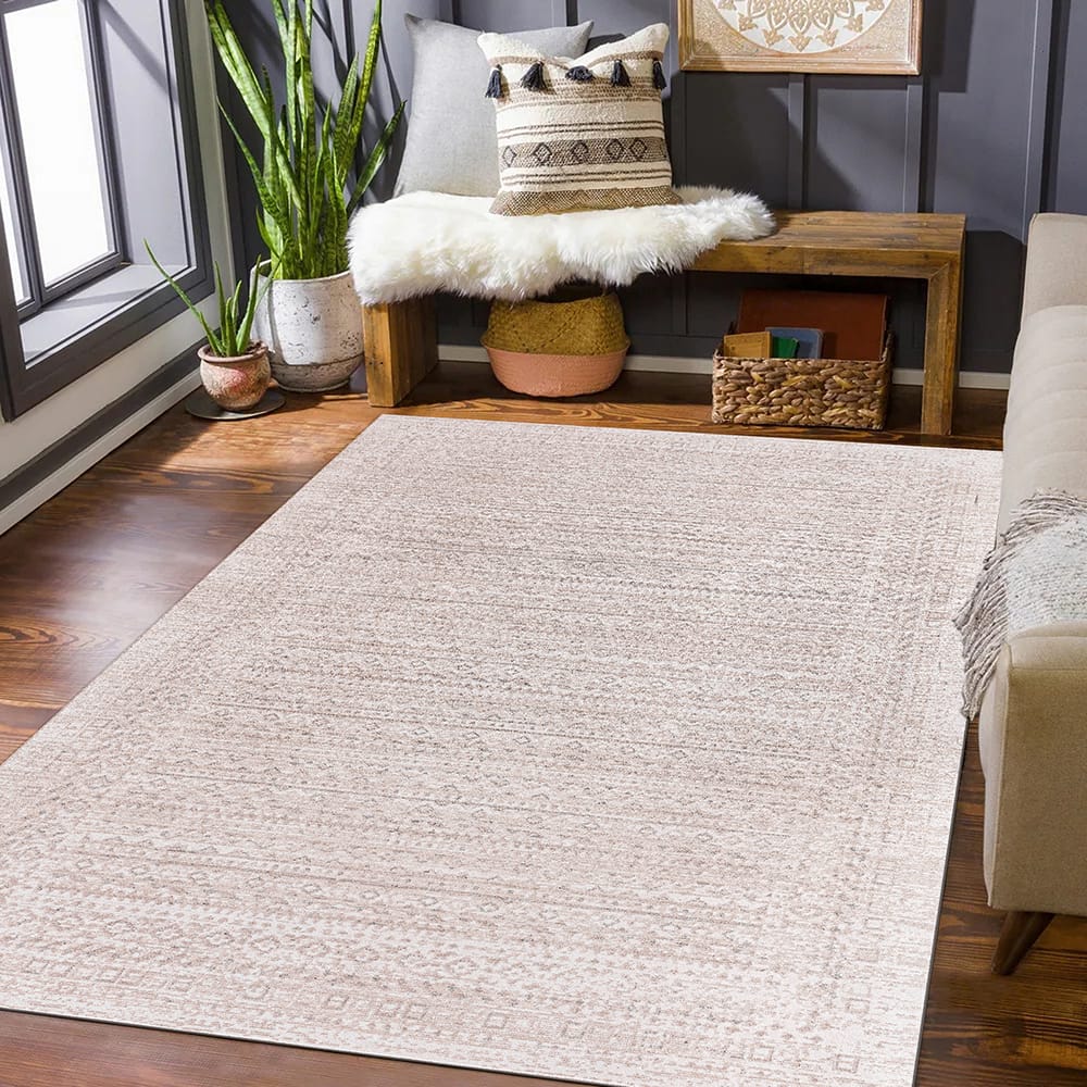 Hazel Collection 9' x 12' Area Rug, Tan, Beige & Ivory