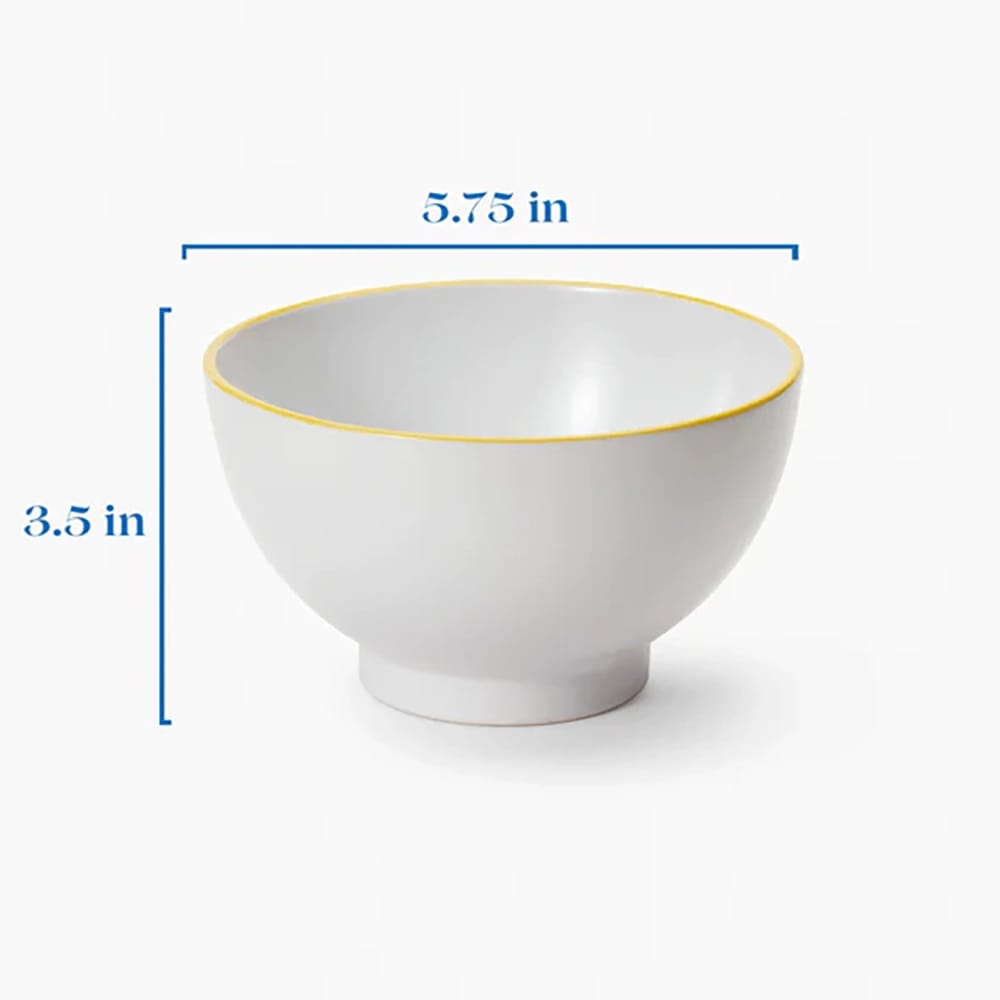 Leeway Bowl, Yellow Stripe, Set of 4