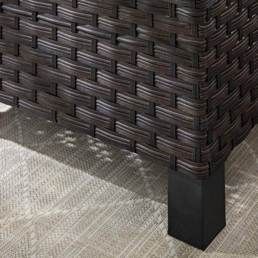 StyleWell Sharon Hill 5-Piece Resin Wicker Patio Conversation Set, Dark Almond Biscotti