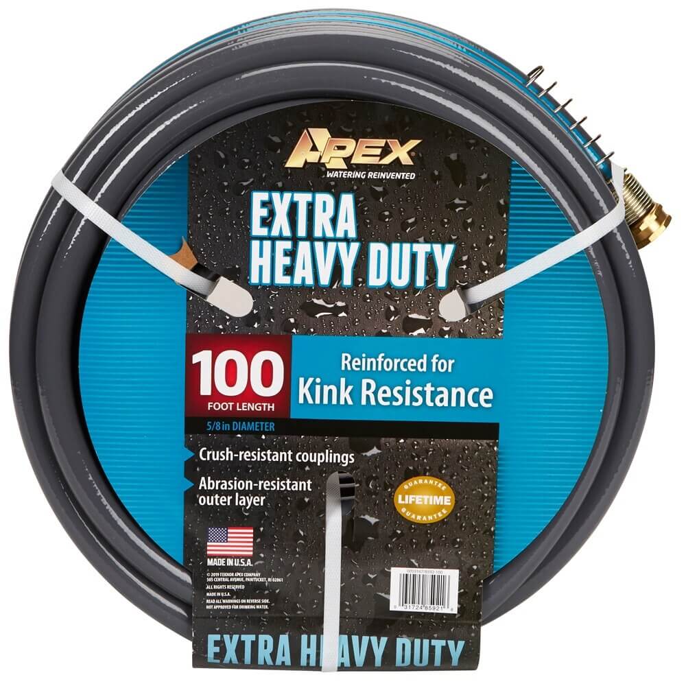 Apex 5/8" Extra Heavy-Duty Kink Resistant Garden Hose, 100'