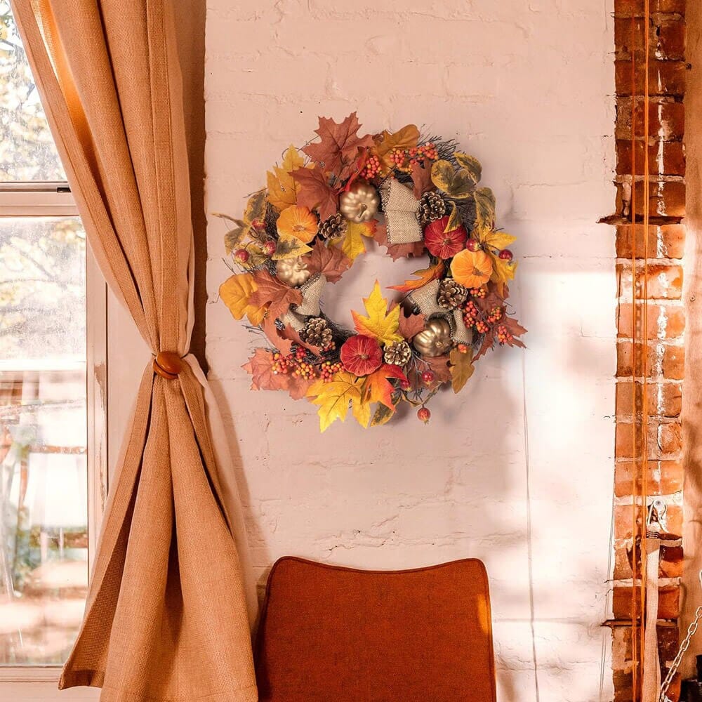 22" Festive Fall Artificial Wreath