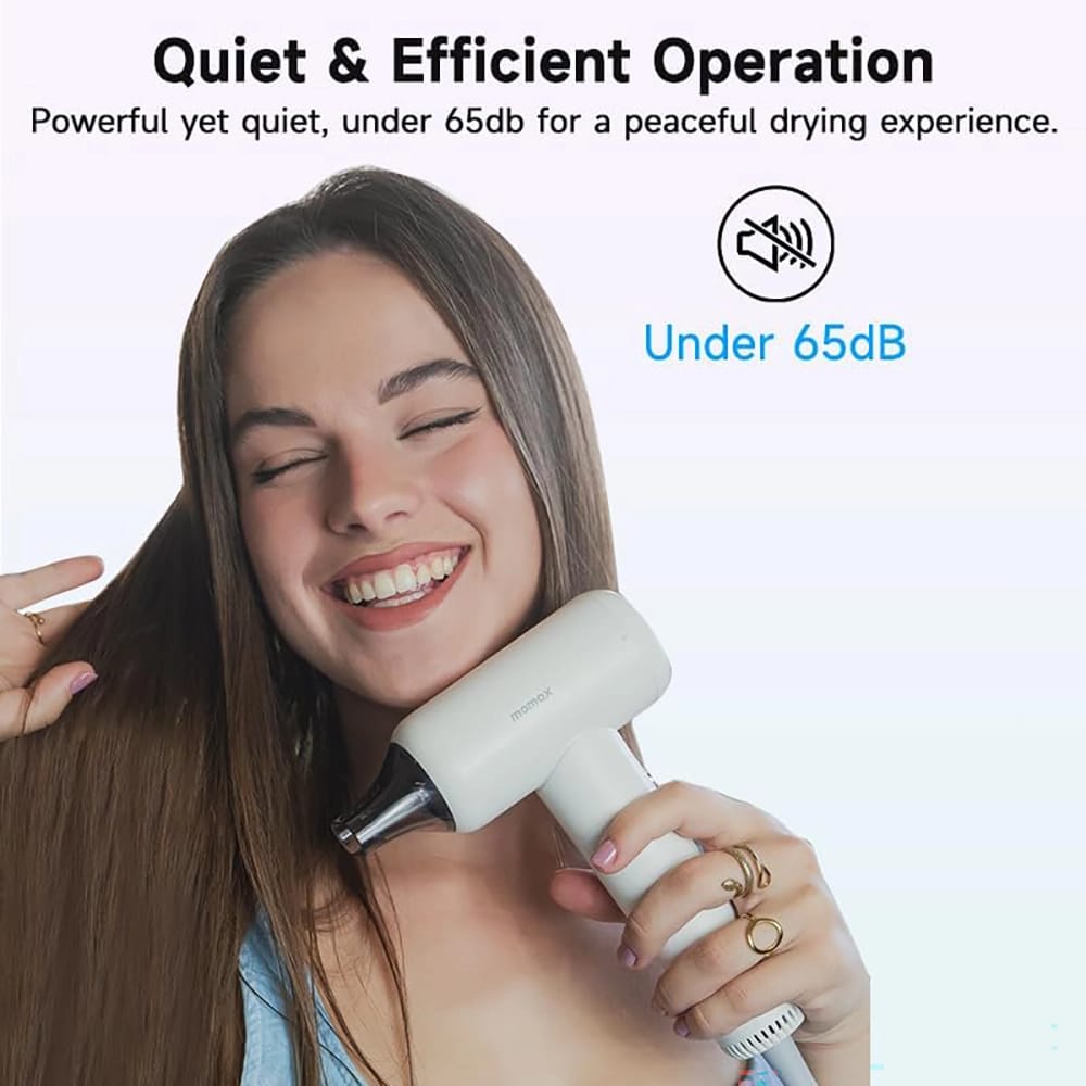 momax 1-Care Hair Mini Ultra Speed Ion Hair Dryer, White