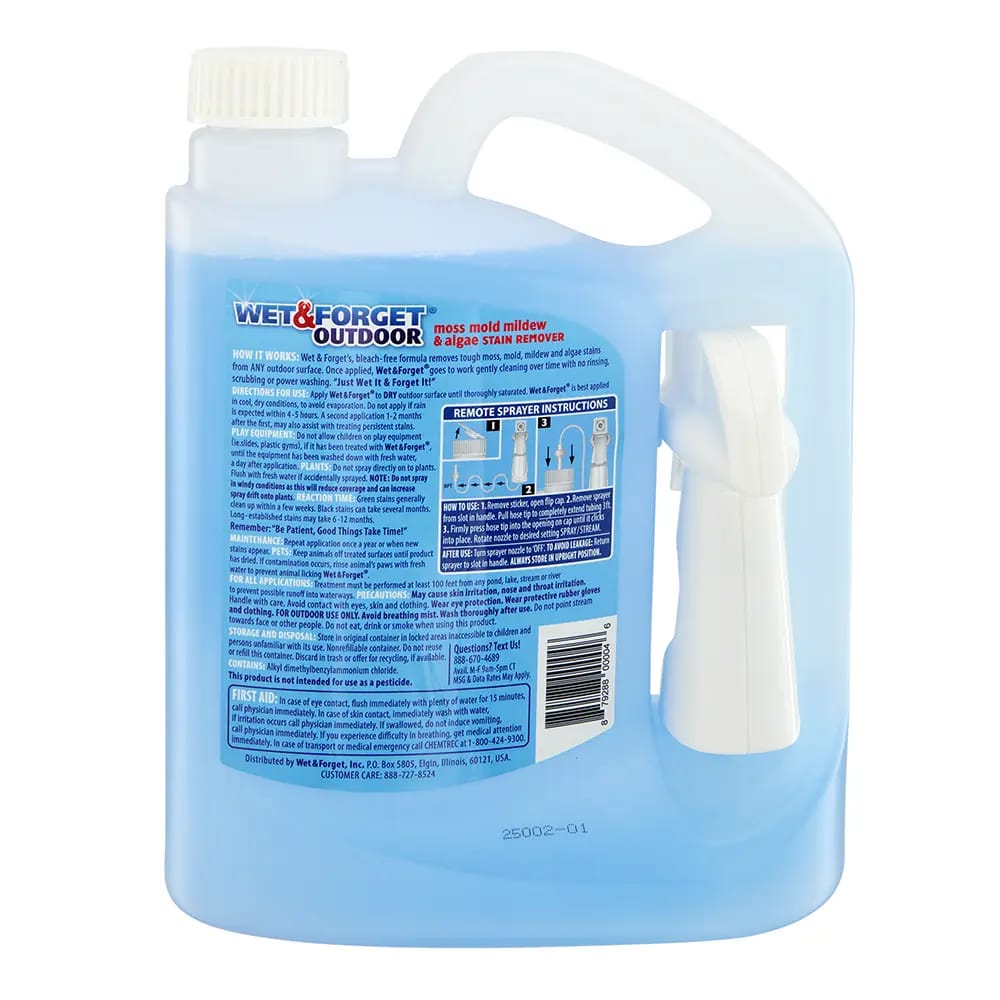 Wet & Forget Outdoor Moss, Mold, Mildew, & Algae Stain Remover, 64 fl. oz.