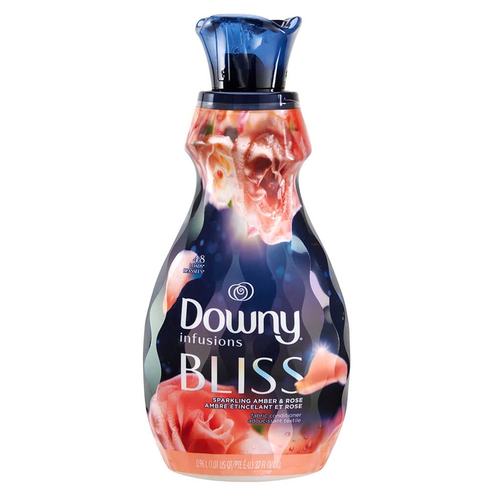 Downy Infusions Bliss Sparkling Amber & Rose Liquid Fabric Conditioner, 32 oz