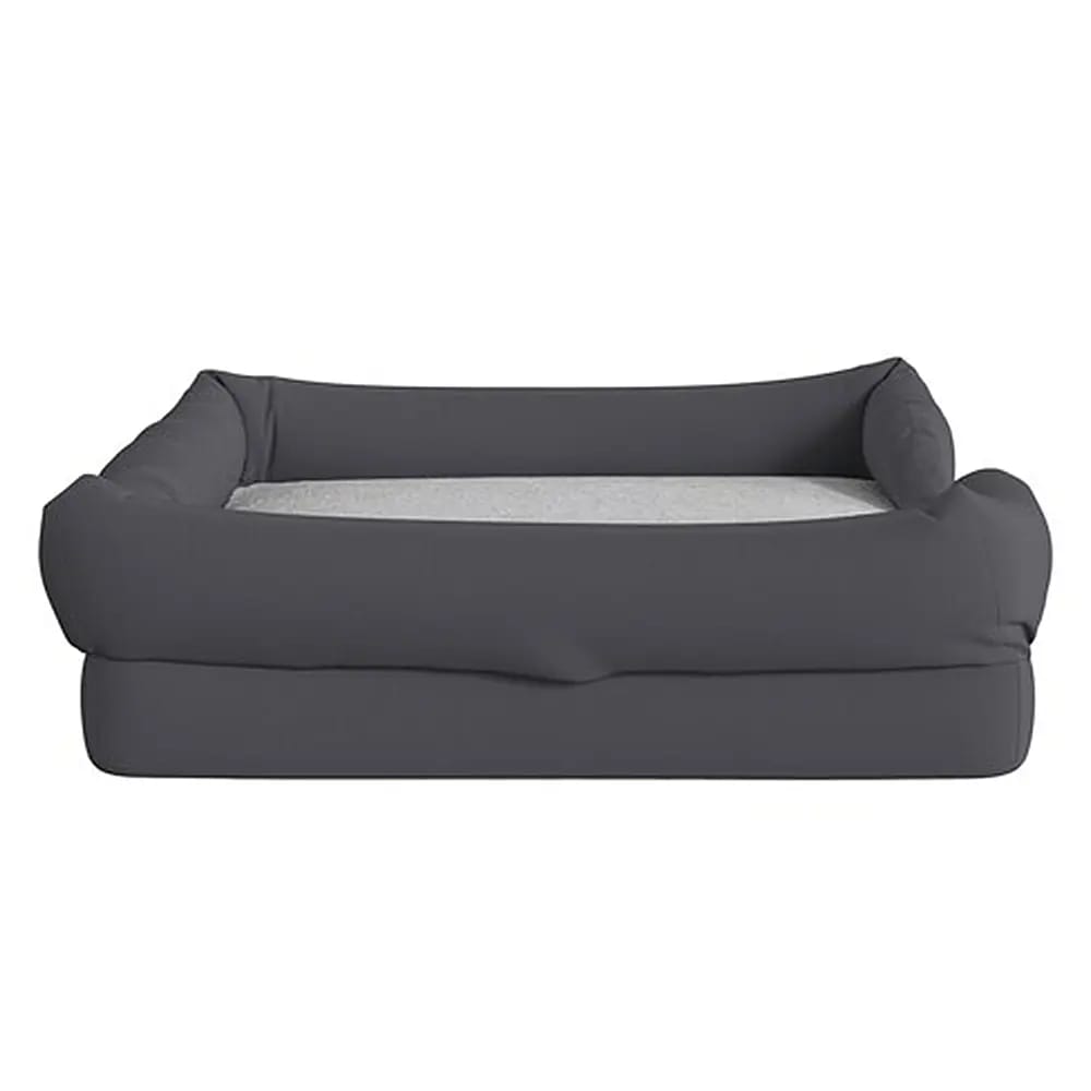 Orthopedic Memory Foam Bolster Pet Bed, Dark Gray