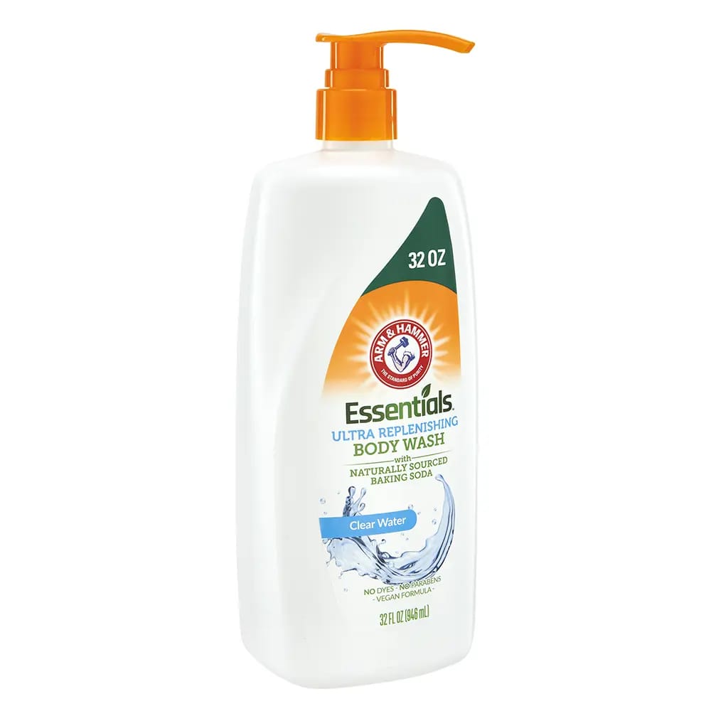 Arm & Hammer Essentials Ultra Replenishing Body Wash with Naturally Sourced Baking Soda, 32 oz