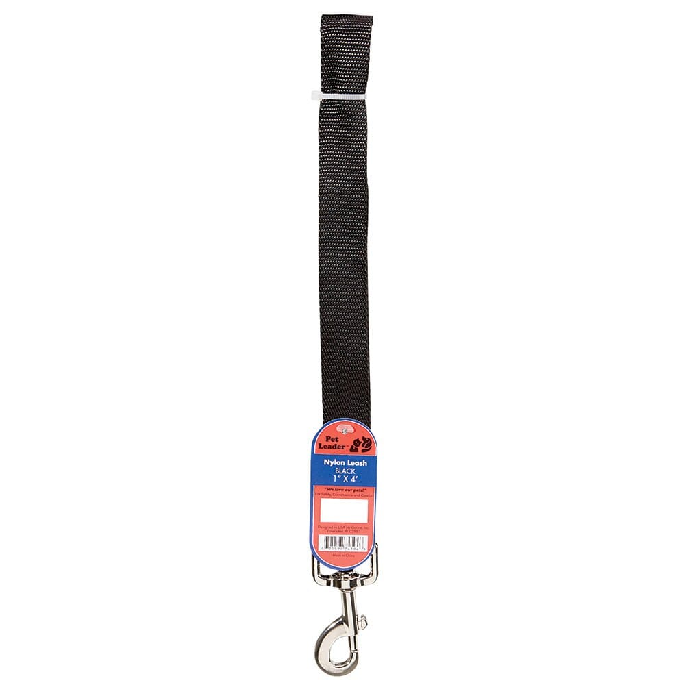 Pet Leader 4' Pet Leash, Black