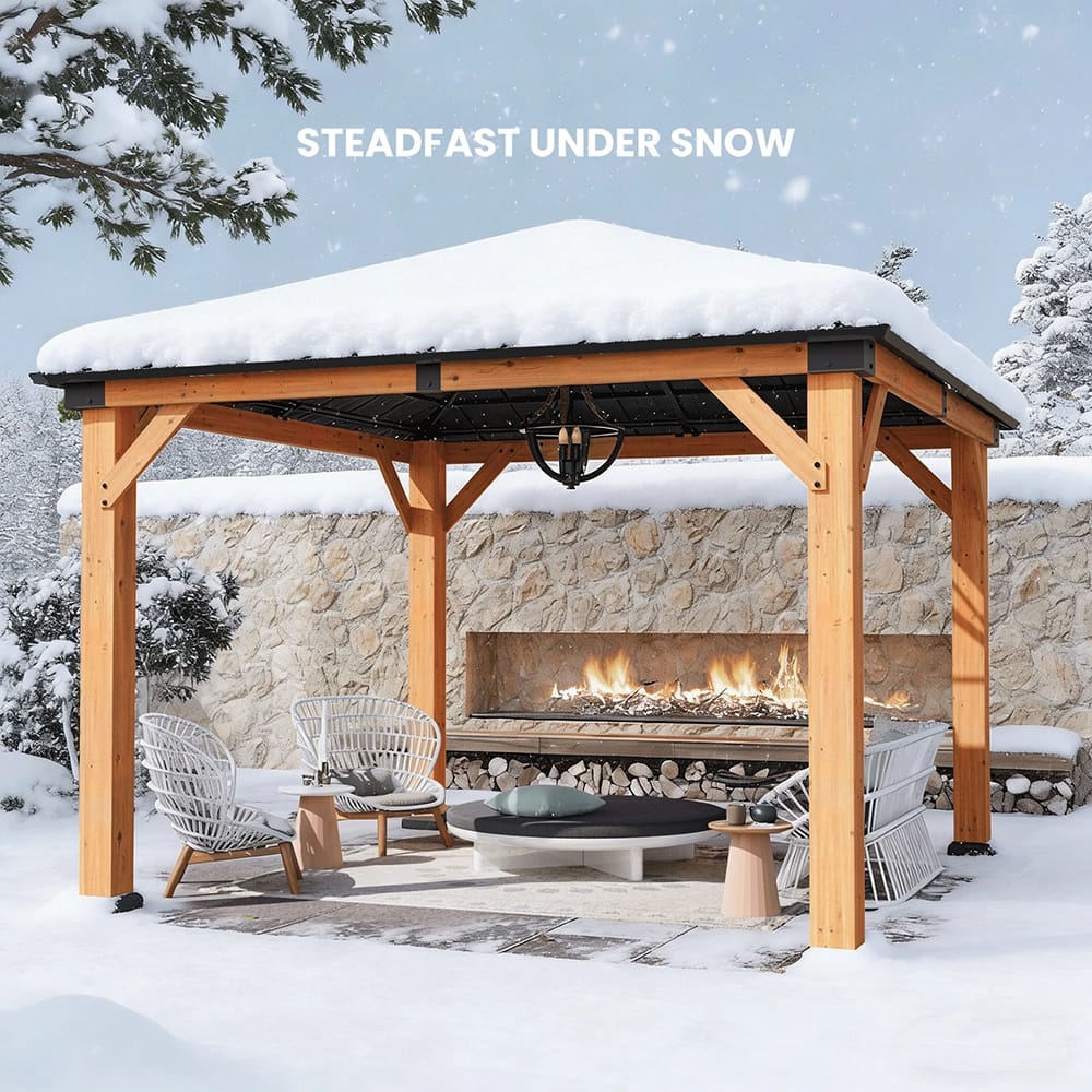 Rockport 11' x 11' Cedar Wood Hard Top Gazebo