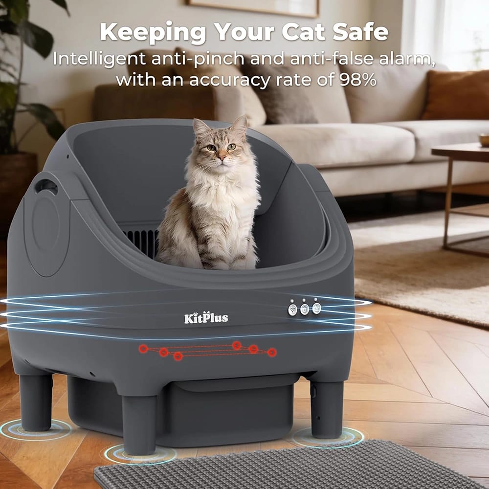 KitPlus Self Cleaning Litter Box, Black