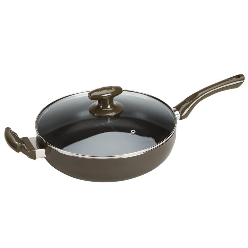 Klok Aluminum 4.5 Qt Nonstick Saute Pan with Glass Lid