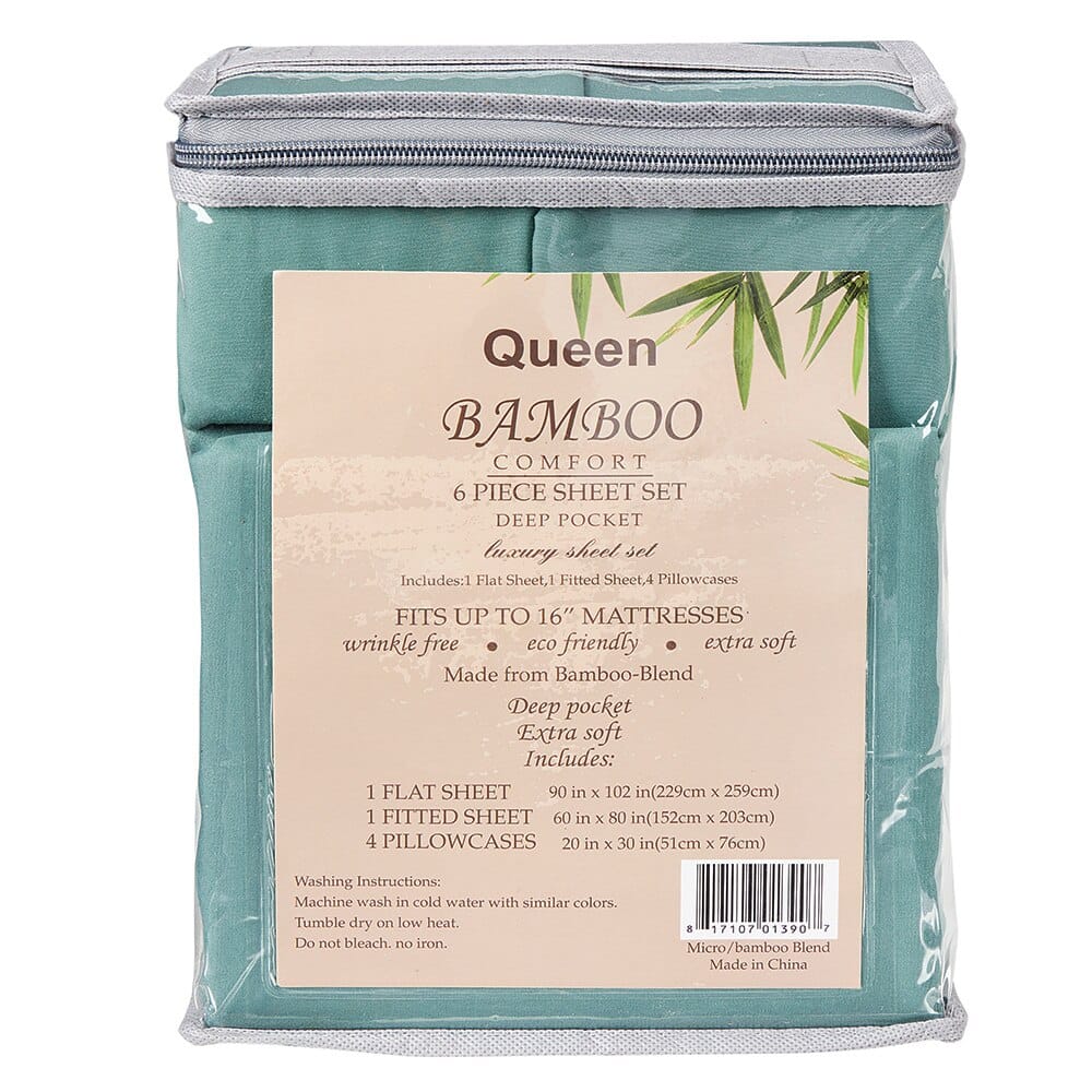 Bamboo Comfort Deep Pocket Queen Sheet Set, 6-Piece