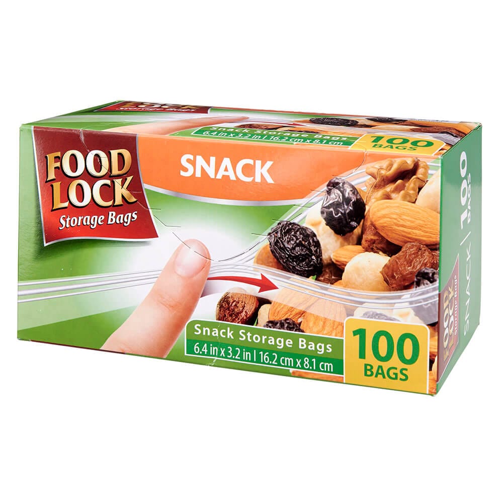 Food Lock Snack Storage Bags, 100 Count