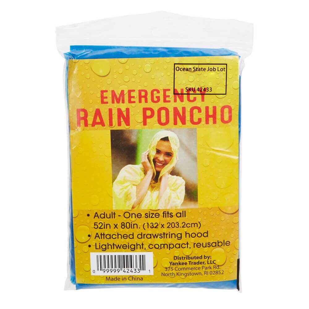 thumbnail image 2 of Rothco Emergency Rain Poncho – Waterproof, Lightweight, Pocket Size – Choose Green, Blue, Clear Or Yellow! 2 of 6