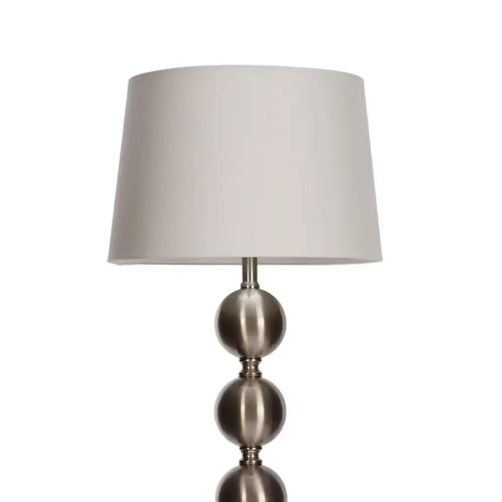 Allen + Roth Hatton Shaded Floor Lamp, Brushed Nickel