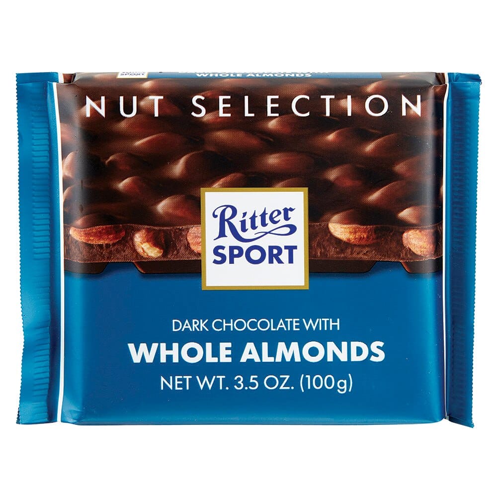 Ritter Sport Nut Selection Dark Chocolate with Whole Almonds, 3.5 oz