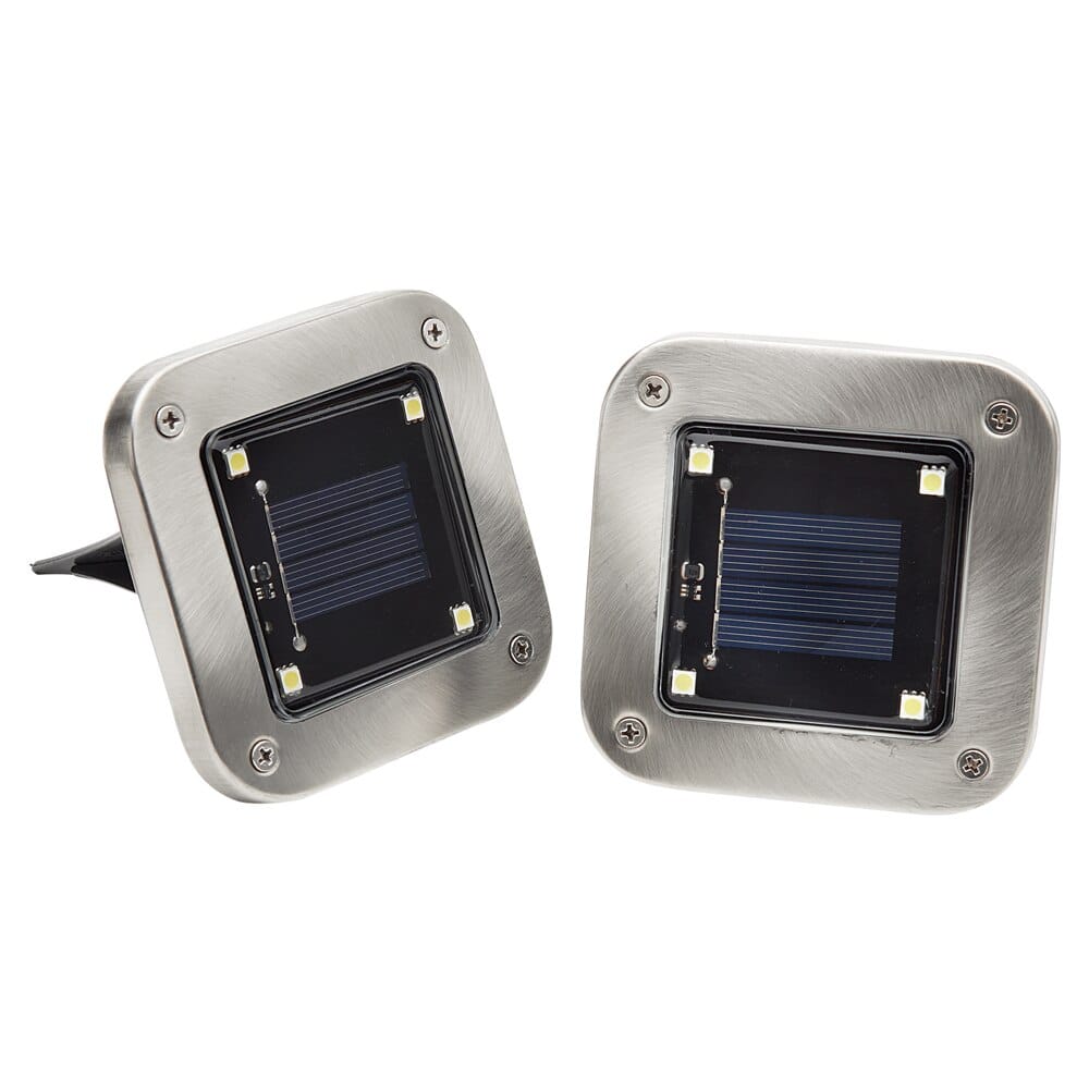 Square Solar Pathway Lights, 4 Pack
