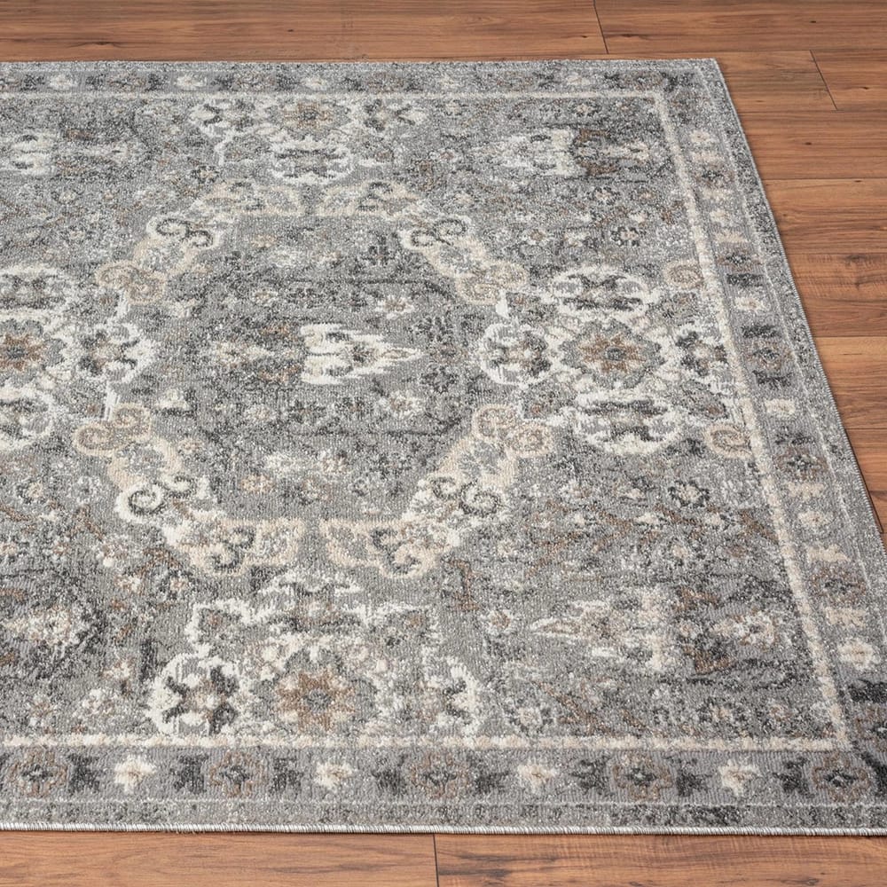Euston 8'8" x 12'6" Modern Area Rug, Gray