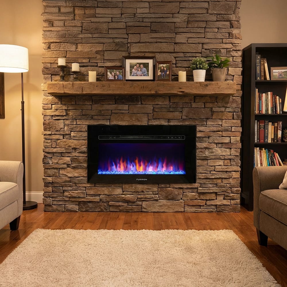 Furrion 30" Built-In Electric Fireplace, Black