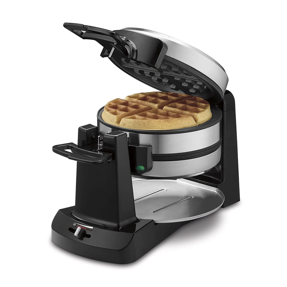 Cuisinart Double Flip Belgian Waffle Maker, Black/Stainless Steel (Factory Refurbished)