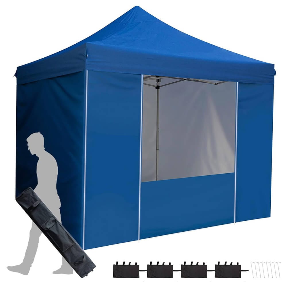 10' x 10' Pop-Up Canopy Tent with 5 Sidewalls, Royal Blue