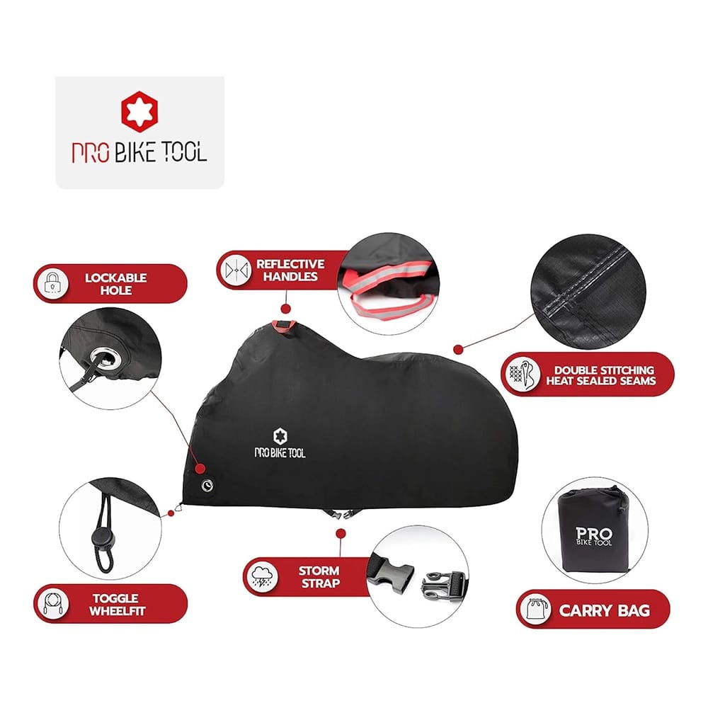 PRO BIKE TOOL XXL Waterproof Bike Cover, Black