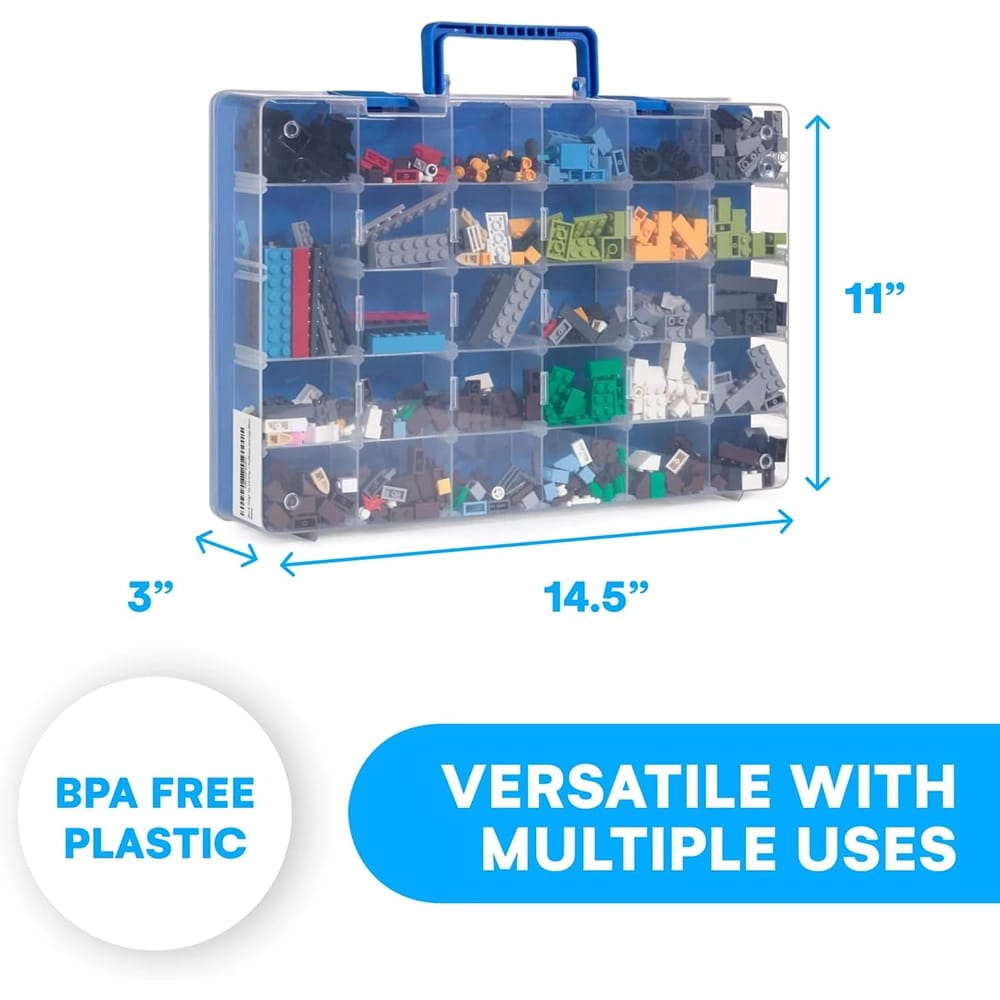 Bins & Things 30-Slot Plastic Storage Box, Blue