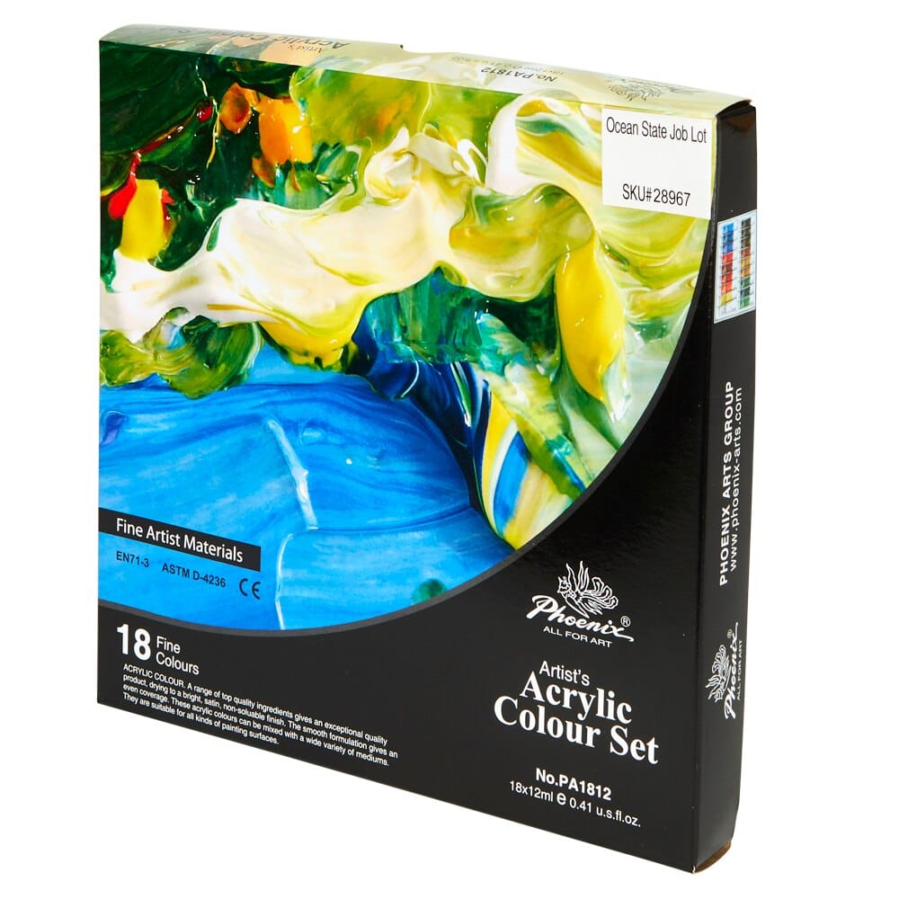 Phoenix Artist's Acrylic Colour Set, 18 Piece