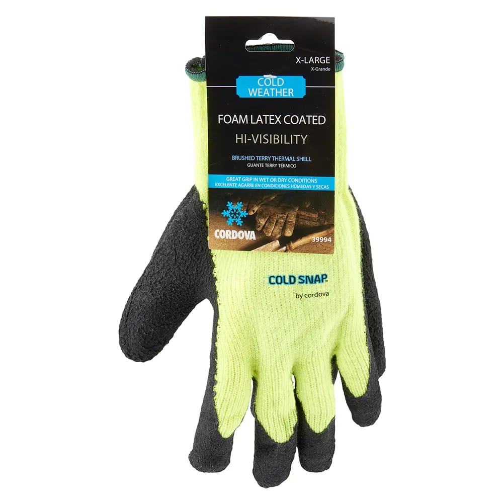 Cold Weather Hi-Visibility Latex Coated Gloves