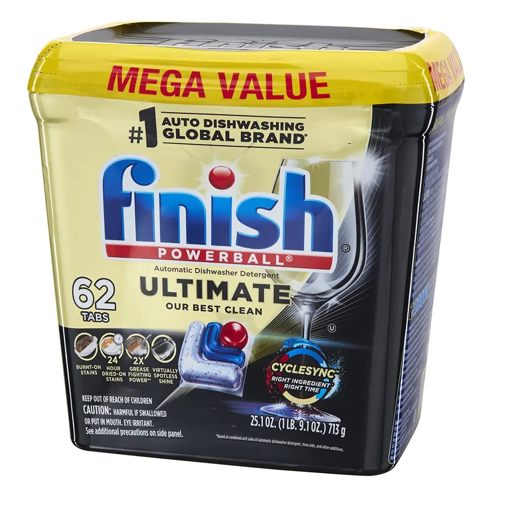 Finish Powerball Ultimate Dishwasher Detergent Tabs, 62 ct