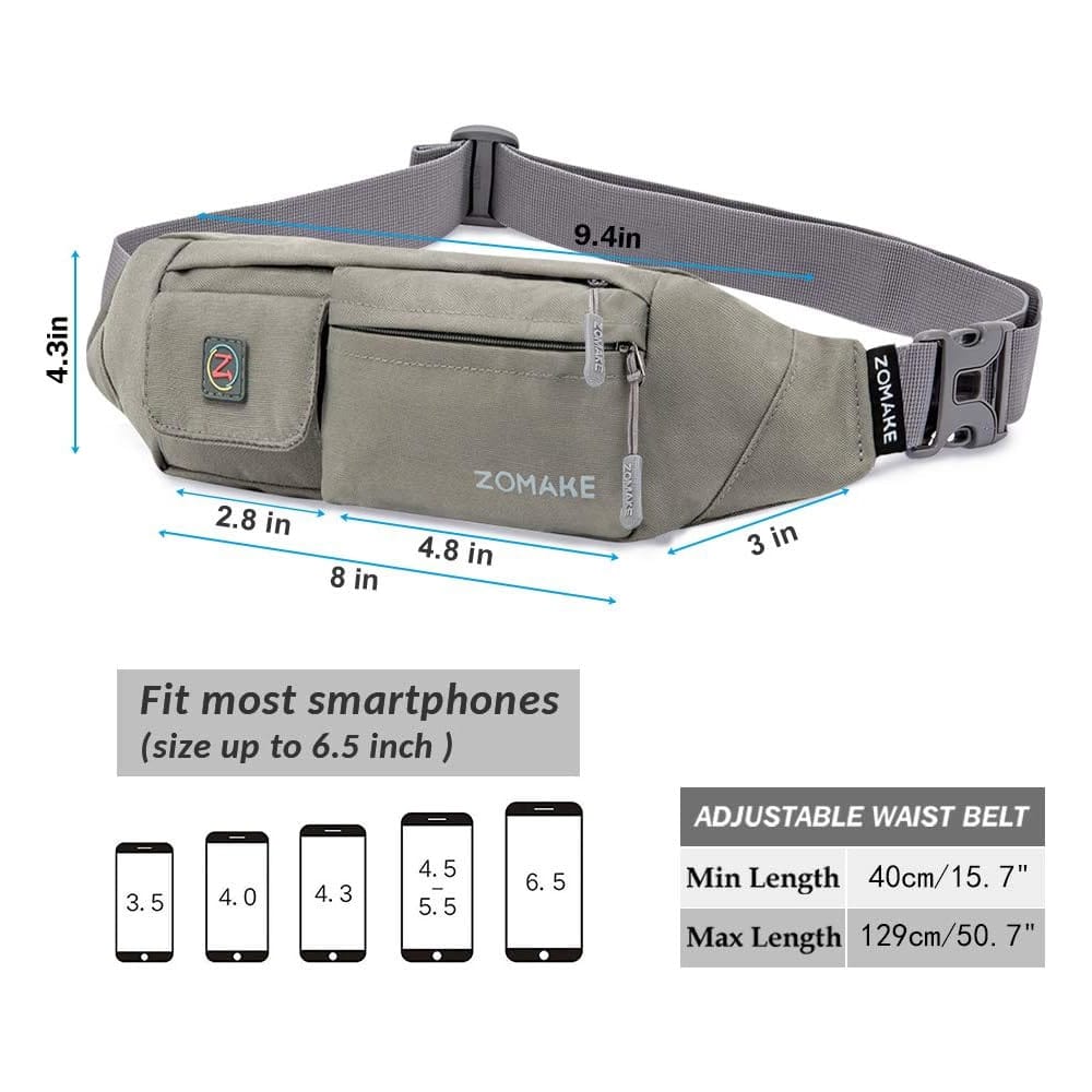 ZOMAKE Small Crossbody Fanny Pack, Glaucous