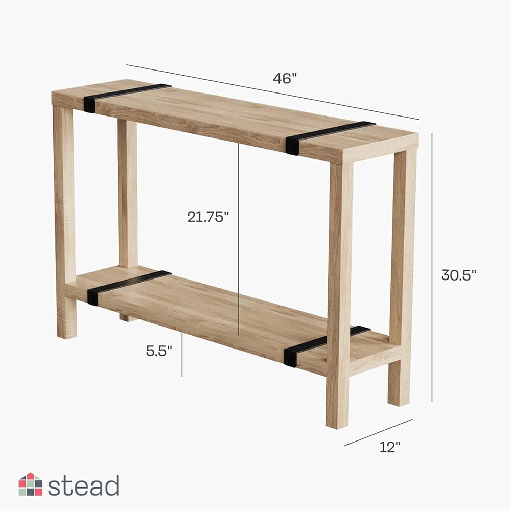 Stead Modern Farmhouse Entryway Table, Oak