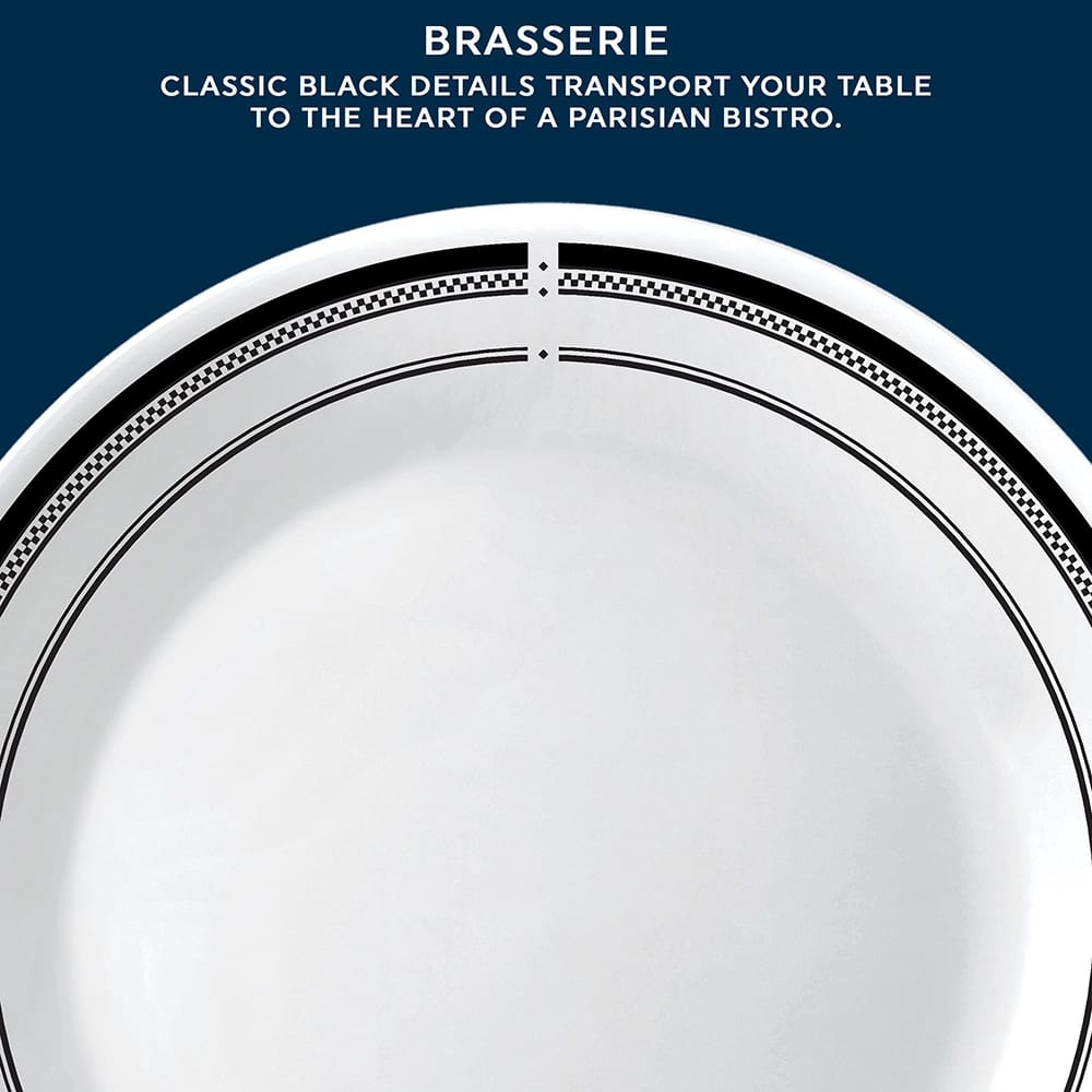 Corelle Premium Glass 12-Piece Dinnerware Set, Black