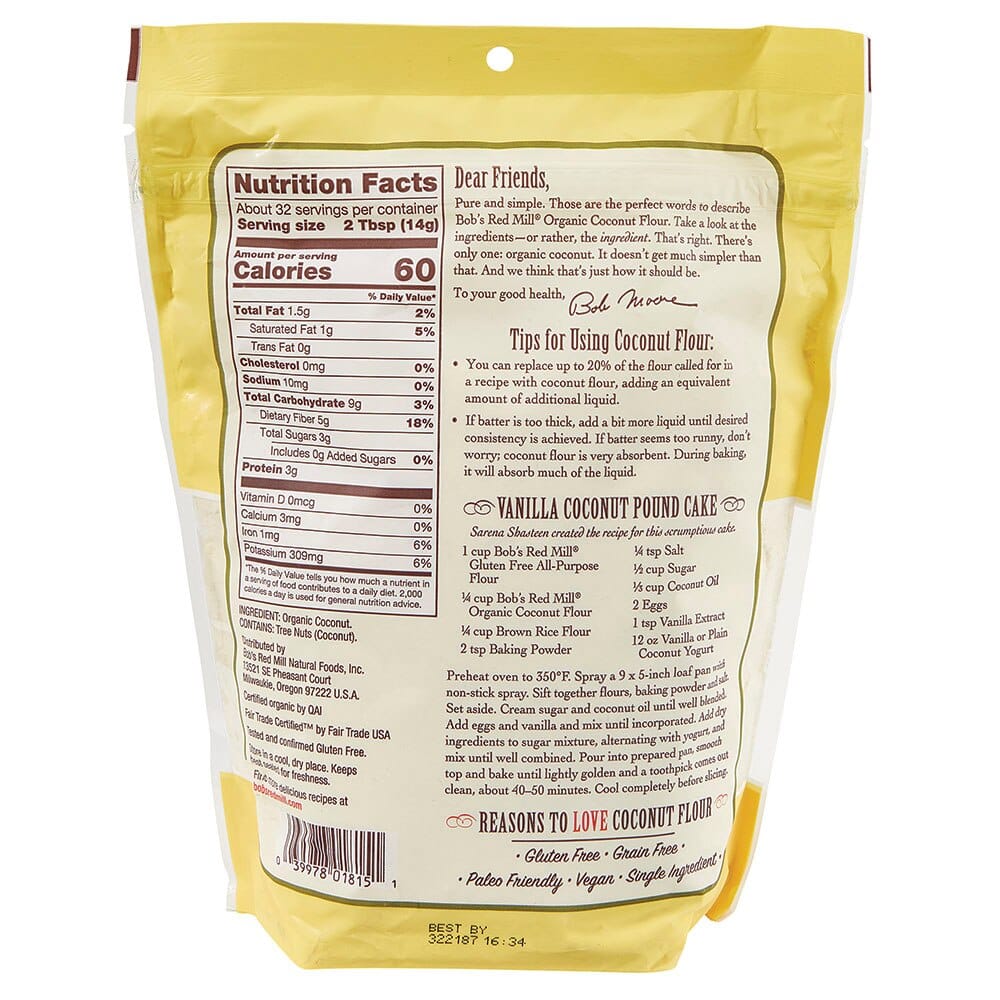 Bob's Red Mill Organic Coconut Flour, 16 oz