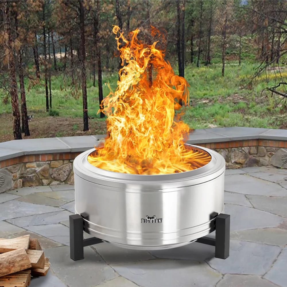 Big Horn Outdoors 27" Stainless Steel Smokeless Fire Pit