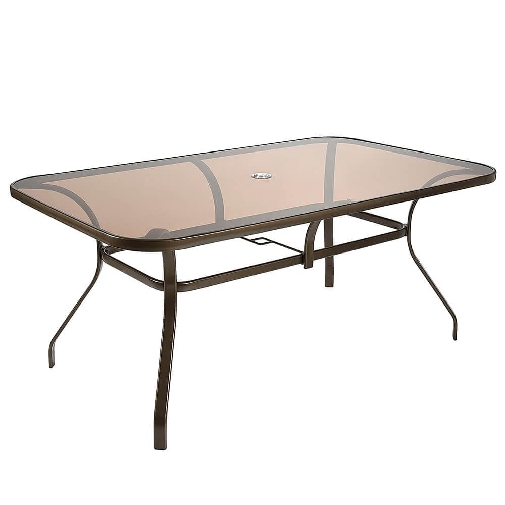 Glass Top Patio Dining Table, 66" x 40"
