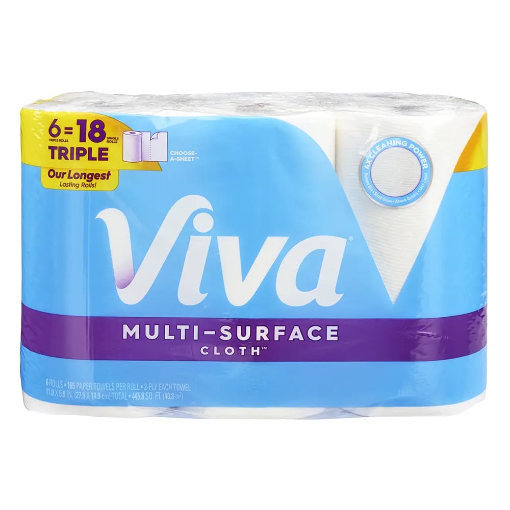 Viva Multi Surface Triple Roll Paper Towel, 6=18