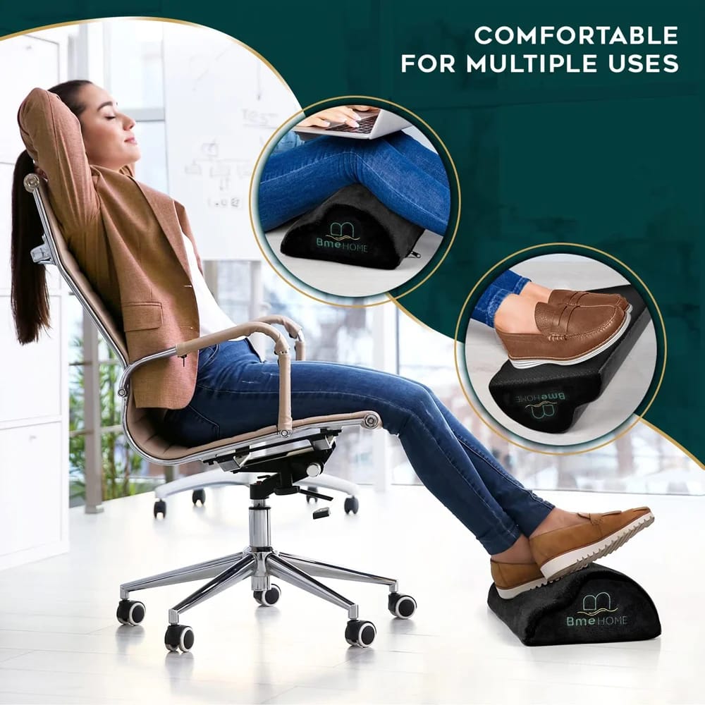 Bme Foam Under Desk Footrest, Black
