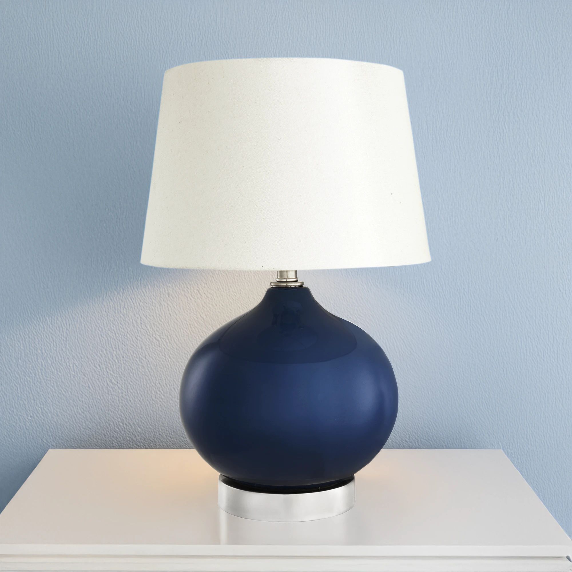 Stone & Beam Ceramic Bedside Table Lamp, Slate Blue