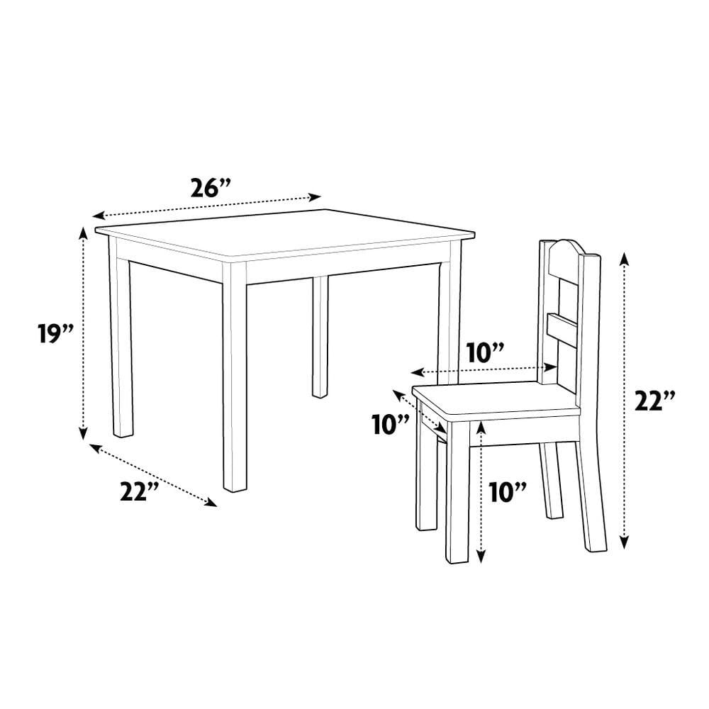 Humble Crew 5-Piece Kids Table and Chair Set, Pastel
