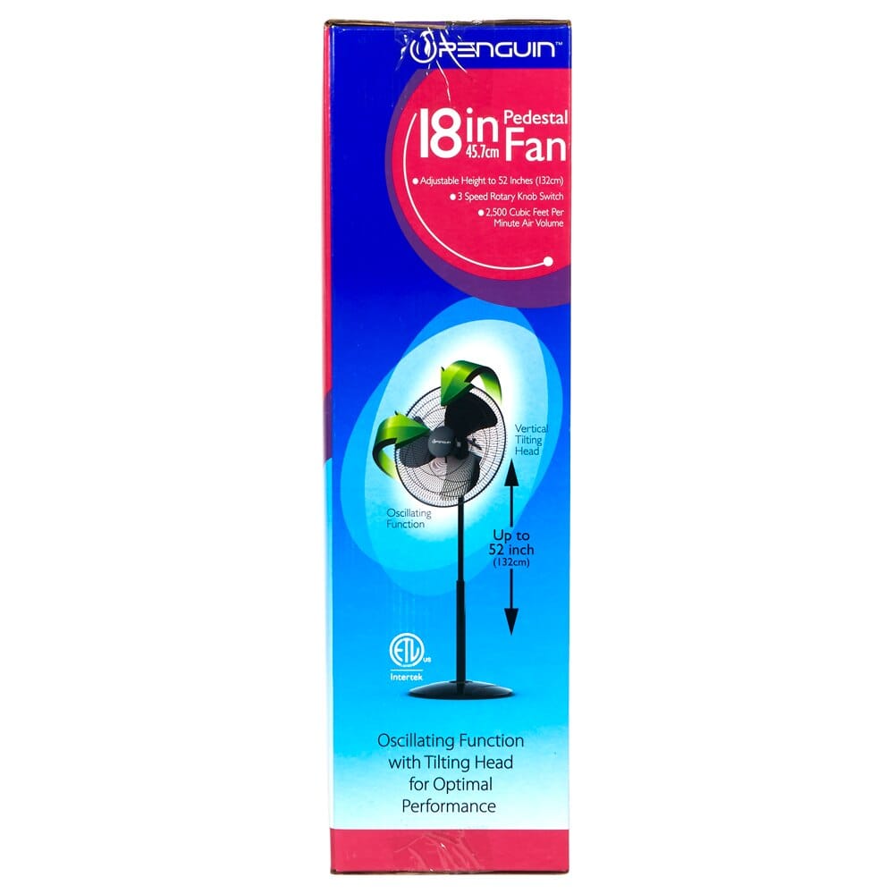 Penguin Adjustable Pedestal Fan, 18"