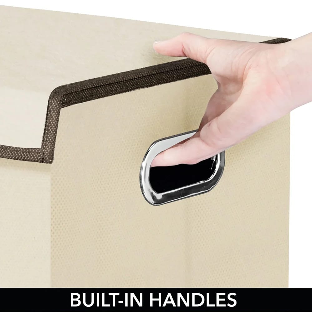 mDesign Divided Laundry Hamper, Cream/Espresso