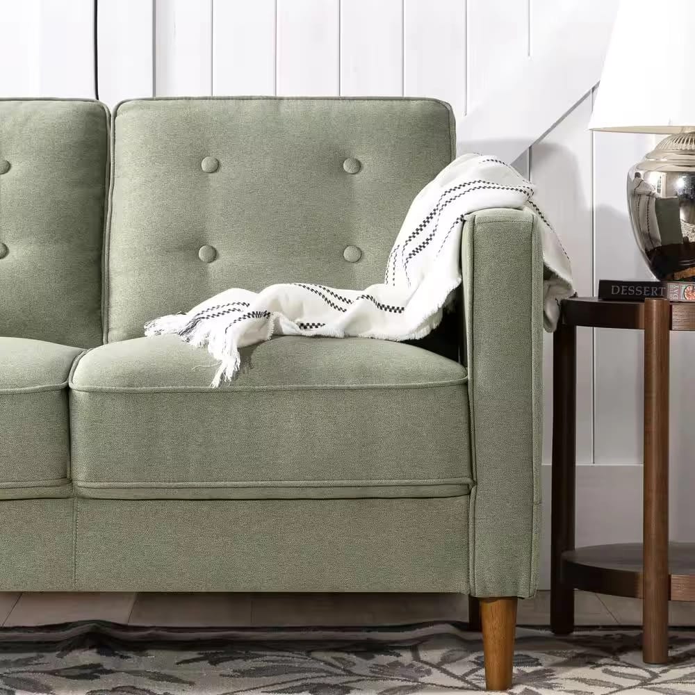 Zinus Upholstered Loveseat, Pear Green