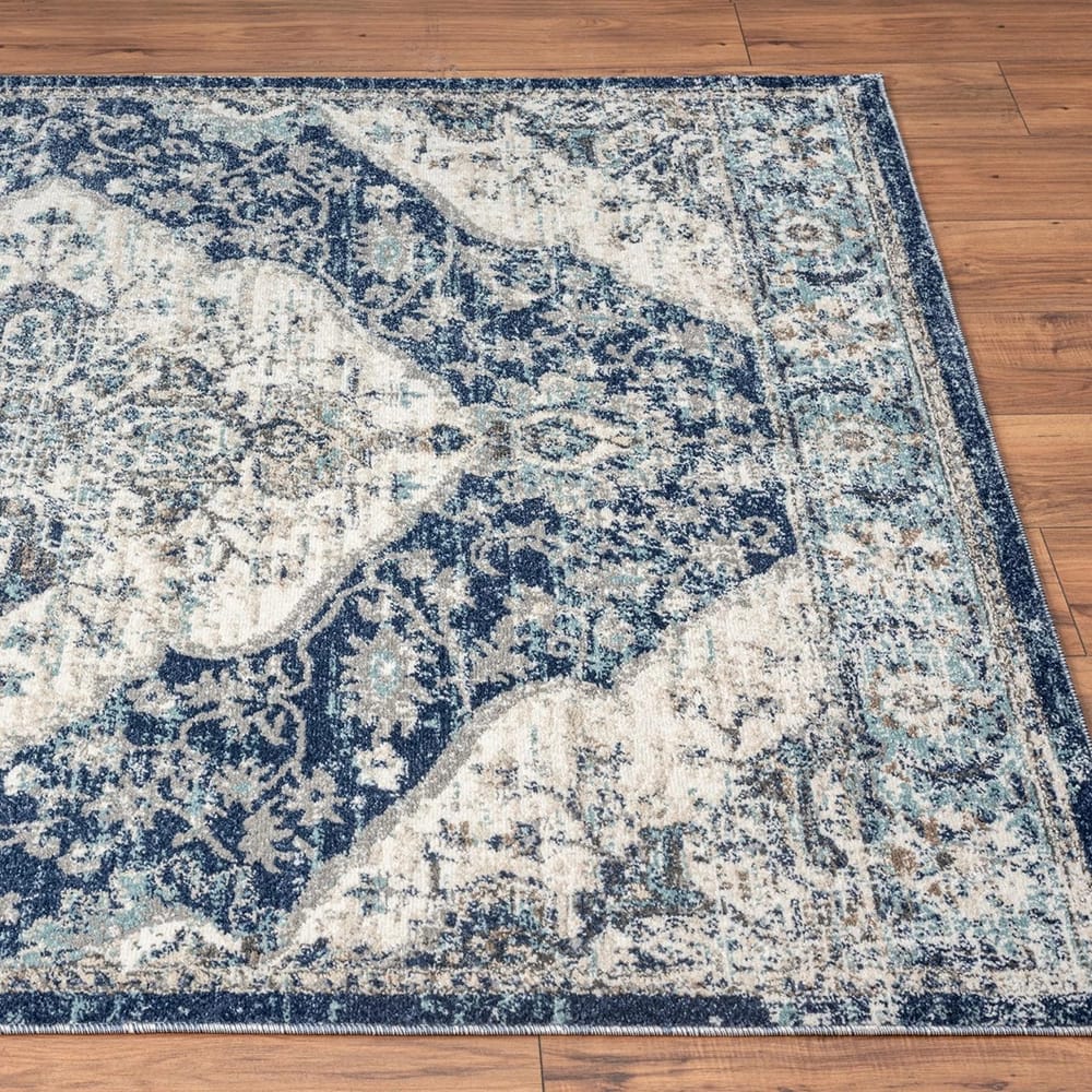 Euston 8'8" x 12'6" Modern Area Rug, Blue