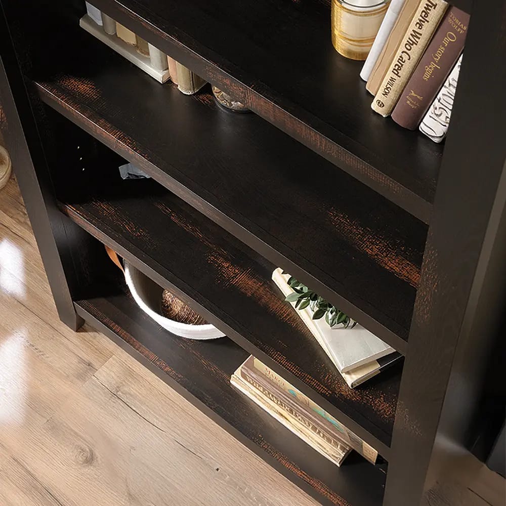 Sauder Dakota Pass 5-Shelf Bookcase, Char Pine